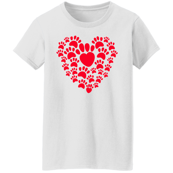 Paw Prints Heart Women's T-shirt