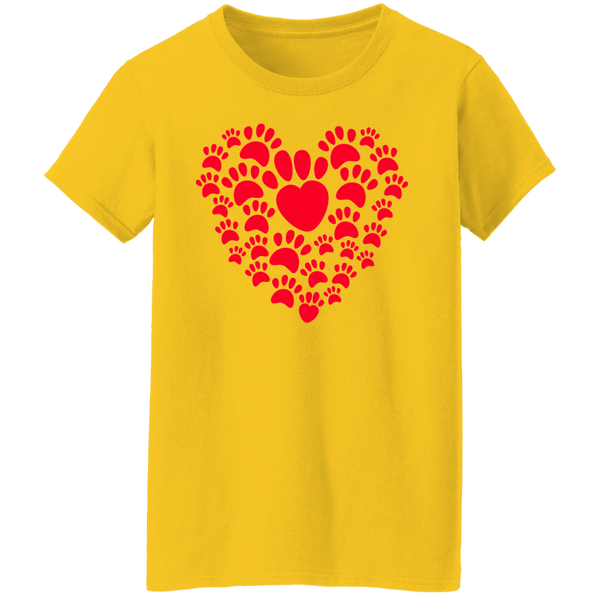 Paw Prints Heart Women's T-shirt