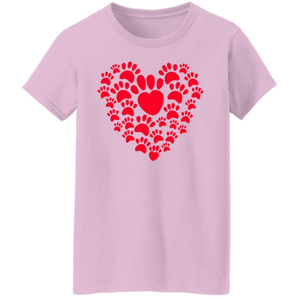 Paw Prints Heart Women's T-shirt