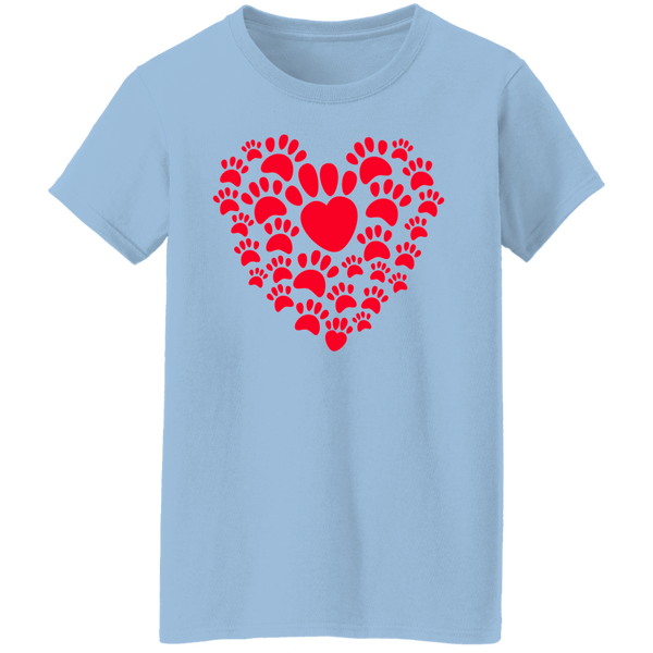 Paw Prints Heart Women's T-shirt